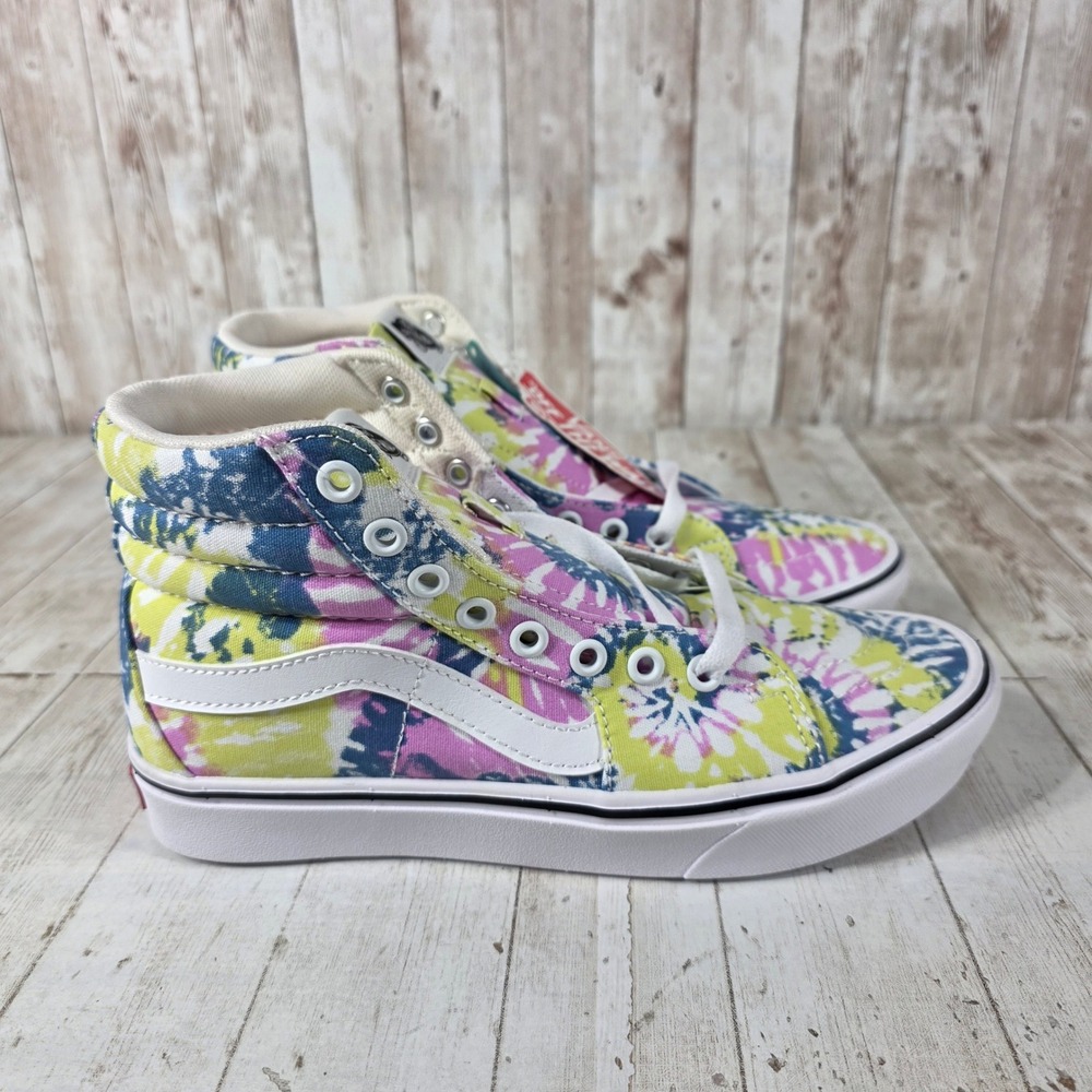 Vans Sk8-Hi Tie Dye Multi Color High Top Sneakers Womens 7.5 Mens 6 NEW